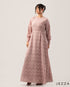 Brocade Long Sleeve Round Neck Dress 62221